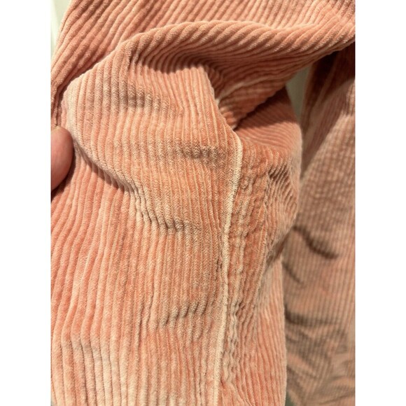 American Eagle Pink Corduroy Button up Blouse Balloon Sleeves Size Medium - Picture 2 of 9
